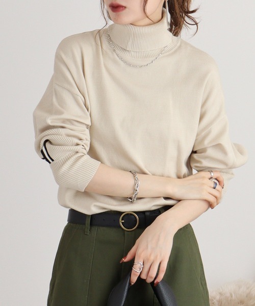 ニット セーター Eglantine ライン入りドルマンタートルニット レディース EGLANTINE ニット セーター Eglantine ライン入りドルマン