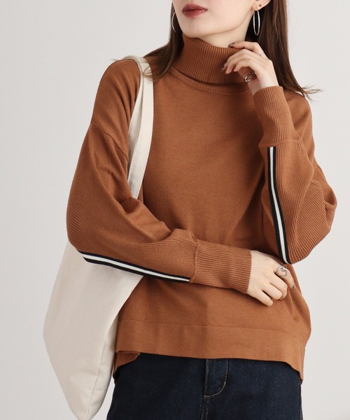 ニット セーター Eglantine ライン入りドルマンタートルニット レディース EGLANTINE ニット セーター Eglantine ライン入りドルマン
