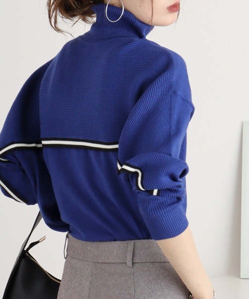 ニット セーター Eglantine ライン入りドルマンタートルニット レディース EGLANTINE ニット セーター Eglantine ライン入りドルマン