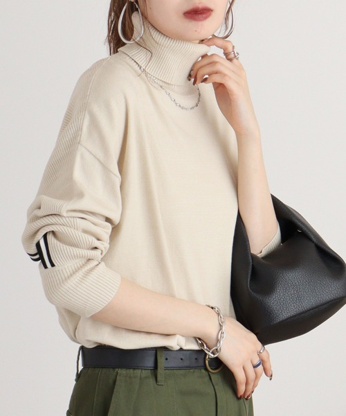 ニット セーター Eglantine ライン入りドルマンタートルニット レディース EGLANTINE ニット セーター Eglantine ライン入りドルマン