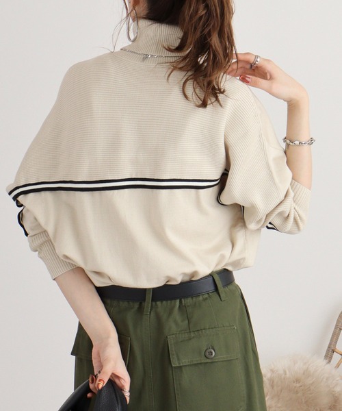 EGLANTINE ニット セーター Eglantine ライン入りドルマン