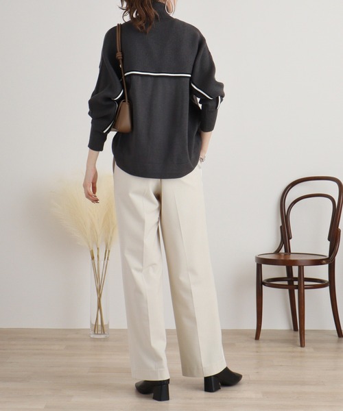 ニット セーター Eglantine ライン入りドルマンタートルニット レディース EGLANTINE ニット セーター Eglantine ライン入りドルマン