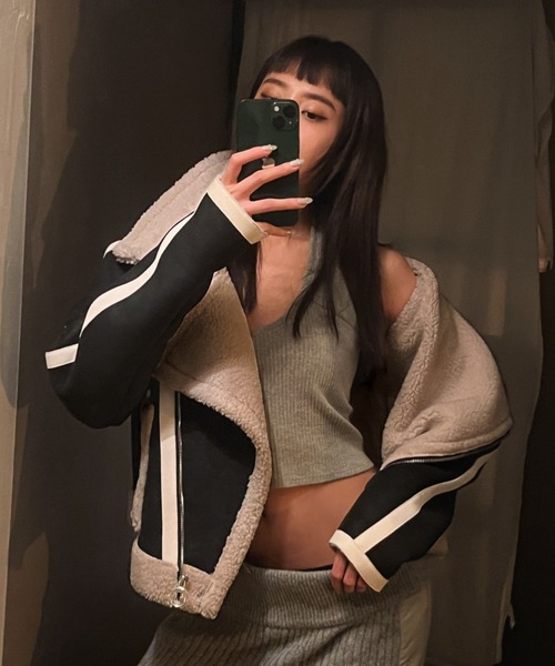 juemi ムートンジャケット Seam Tape Short Mouton Coat（ムートンコート）｜JUEMI（ジュエミ）の