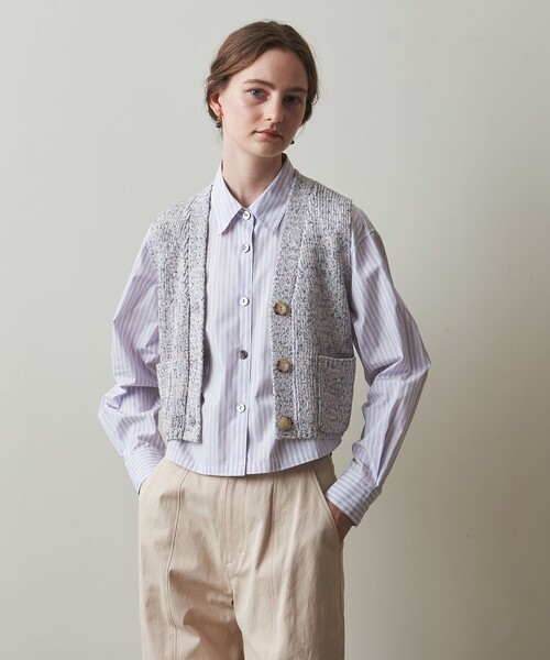 ベスト ジレ 「Steven Alan」メランジ テープヤーン ニット ベスト レディース STEVEN ALAN ベスト ジレ 「Steven Alan」メランジ テープヤーン
