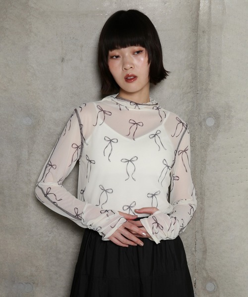tシャツ プリントシアーインナー レディース