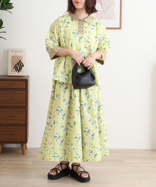 Emago（イマゴ） ブラウス シャツ 多色花総柄ブラウス レディース 