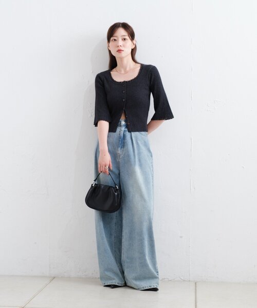 【 ネット完売品 】 カスタネ スーパーワイドネップデニムパンツ インディゴ 0 新色追加/低身長サイズ/2サイズ展開】スーパーワイドネップ