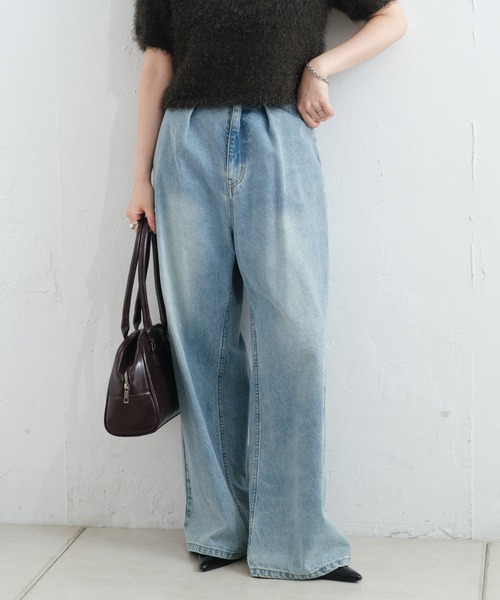Kastane スタッズデニムパンツ(ブルー) サイズ1 セットアップ対応/低身長サイズ/2サイズ展開/ウエスト調節可