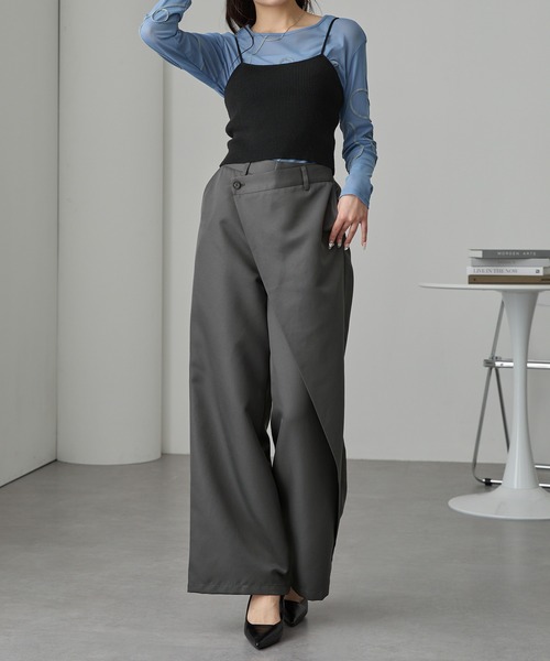 ワイドストレートスラックスパンツ ROOP TOKYO スラックス 2TUCK WIDE STRAIGHT SLACKS/2タック
