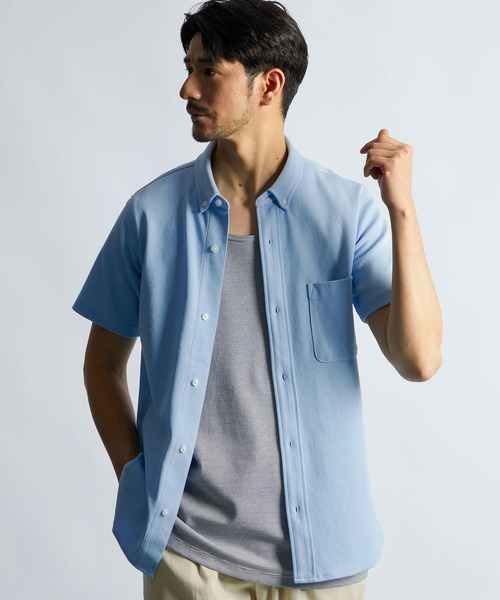 LANVIN en Bleu uvカット ポロシャツ 速乾・防シワ 「COOLFIBER」 台衿