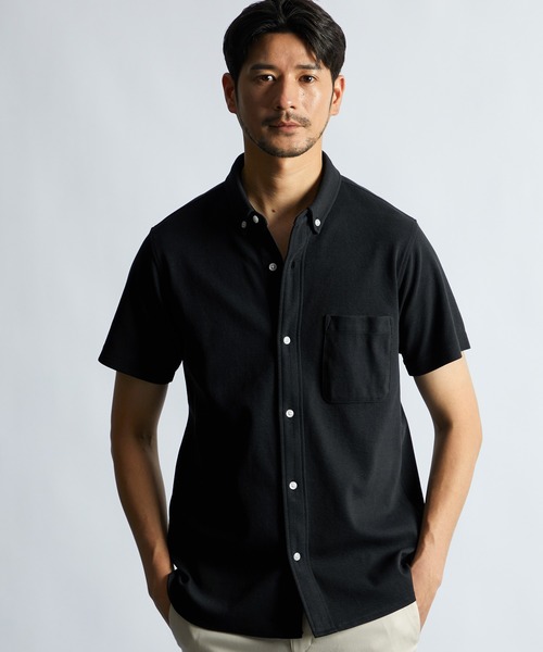 LANVIN en Bleu uvカット ポロシャツ 半袖 速乾・防シワ 「COOLFIBER