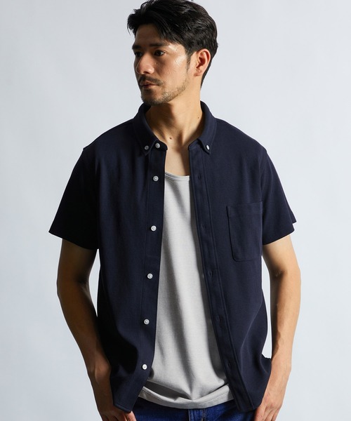 未使用品　LANVINcollection  日本製　上質ポロシャツ　サイズL LANVIN en Bleu（ランバンオンブルー）の「T/Cカノコ オーバー
