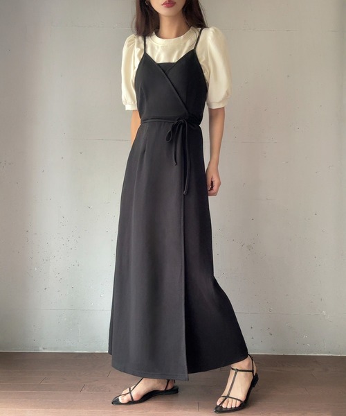 LAUIR（ラウアー） ワンピース カシュクールラップキャミワンピース