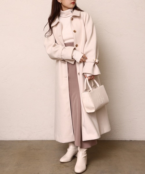 「one after another NICE CLAUP」 ステンカラーコート MEDIUM アイボリー レディース_画像2