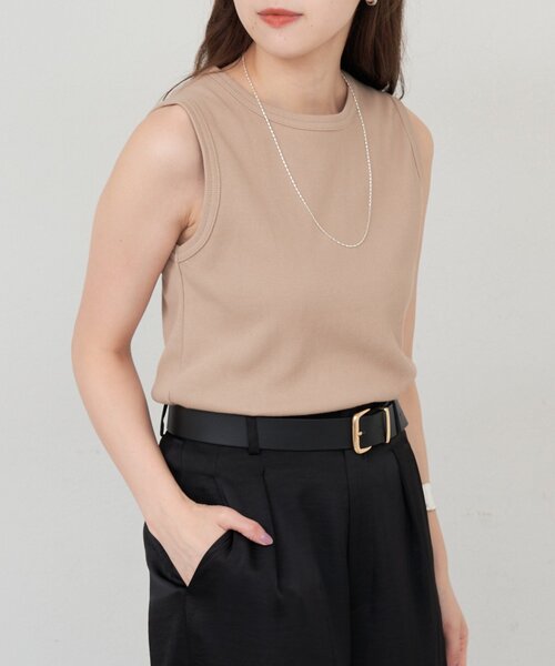 SHENERY（シーナリー） tシャツ リブコンパクトノースリーブ