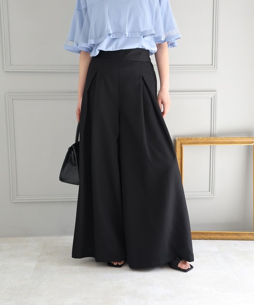 fifth パンツ ハイウエストタックワイドパンツ レディース