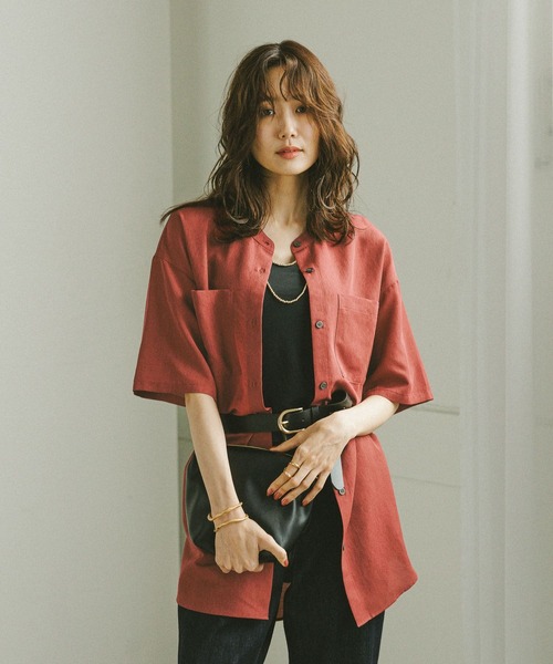 未使用★BALENCIAGA★チュニックブラウス SAREGA(サレガ)】無地ギャザー切替チュニックブラウス 大きい