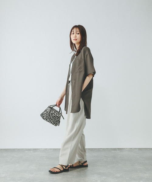 エイココンドウ シアーメッシュ42 切替デザイントップス チュニック　ブラウス GLOBAL WORK（グローバルワーク） ブラウス シャツ イージーケアシアー