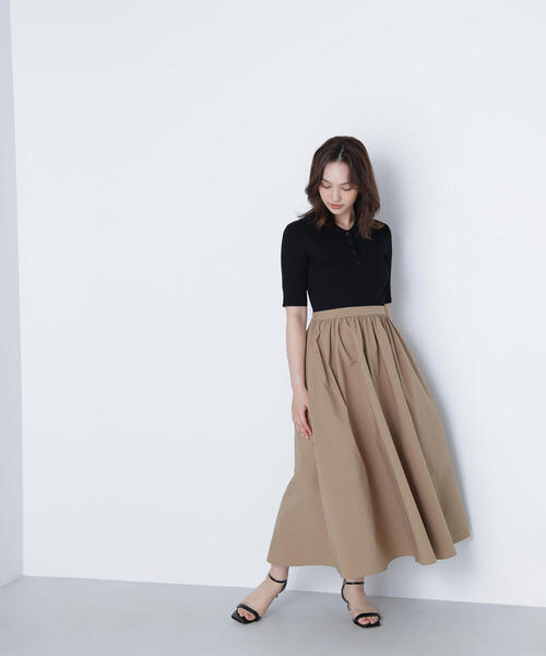 NATURAL BEAUTY BASIC ワンピース ポロカラードッキング
