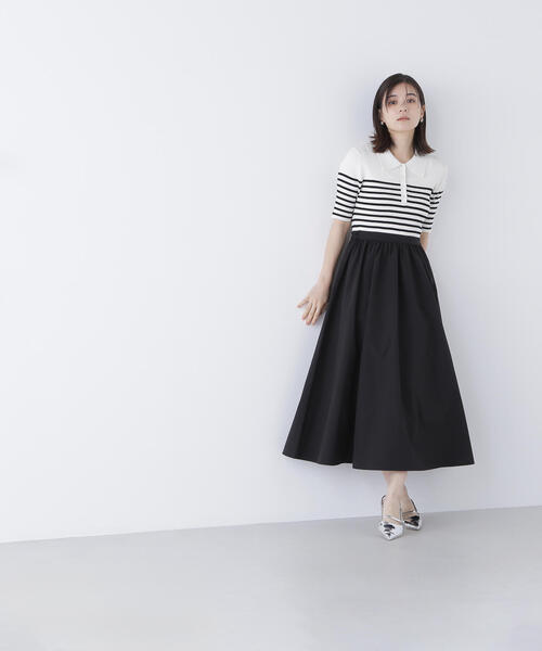 NATURAL BEAUTY BASIC ワンピース ポロカラードッキング