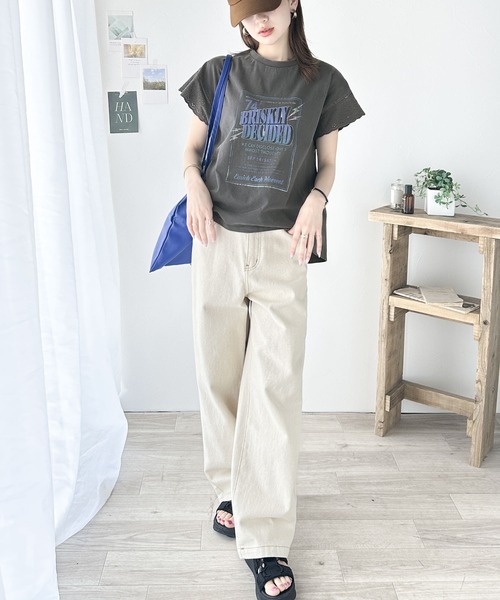 「Java」 半袖カットソー MEDIUM グレー レディース