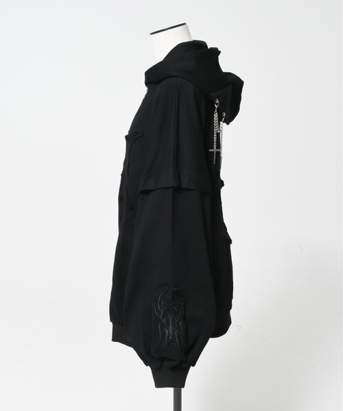 REFLEM◆パーカー/FREE/コットン/BLK/4037400100 REFLEM 「REFLEM」 ジップアップパーカー FREE チャコールグレー