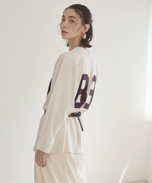 ANGIE tシャツ ナンバリング フットボール ロンT レディース