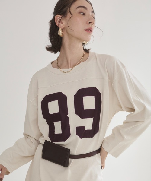 ANGIE tシャツ ナンバリング フットボール ロンT レディース