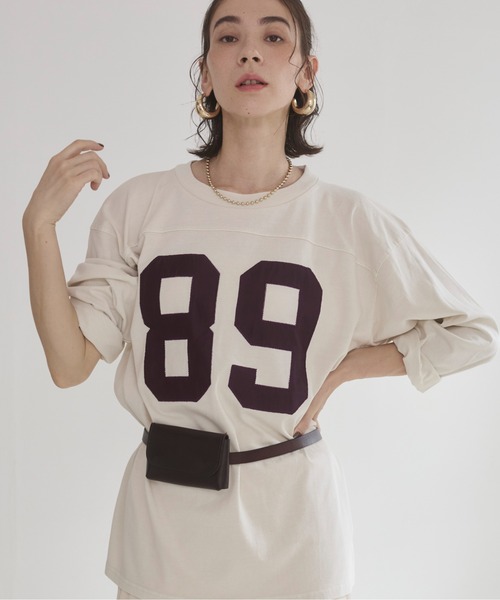 ANGIE tシャツ ナンバリング フットボール ロンT レディース