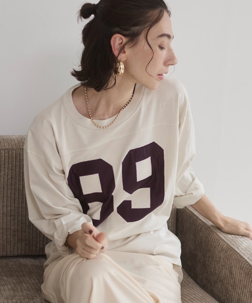 ANGIE tシャツ ナンバリング フットボール ロンT レディース