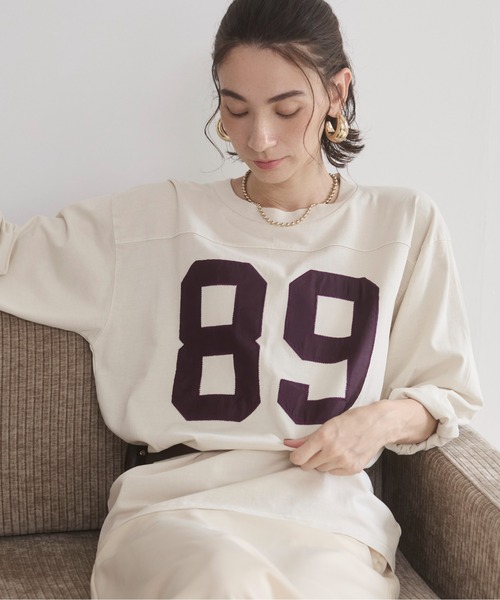 ANGIE tシャツ ナンバリング フットボール ロンT レディース