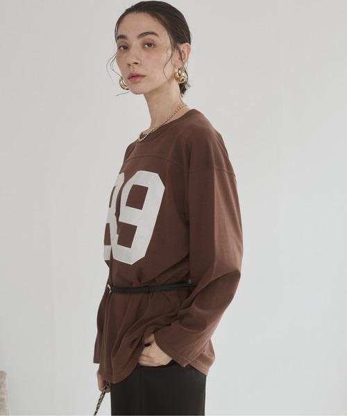 ANGIE tシャツ ナンバリング フットボール ロンT レディース