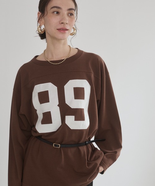 ANGIE tシャツ ナンバリング フットボール ロンT レディース