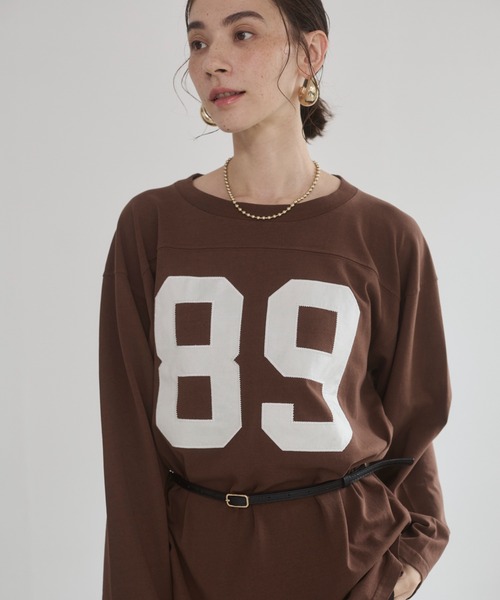 ANGIE tシャツ ナンバリング フットボール ロンT レディース