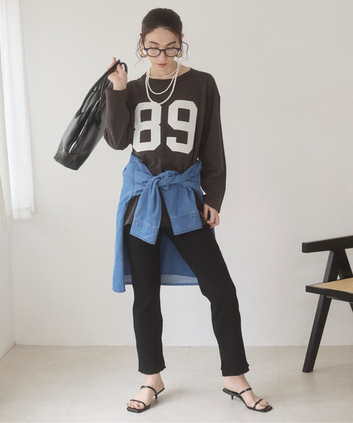 ANGIE tシャツ ナンバリング フットボール ロンT レディース