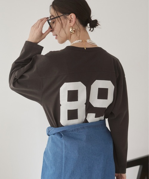 ANGIE tシャツ ナンバリング フットボール ロンT レディース