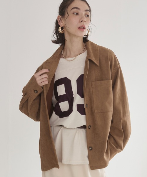 【新品タグ付】フットボールTシャツ ブラウン ANGIE tシャツ ナンバリング フットボール ロンT レディース