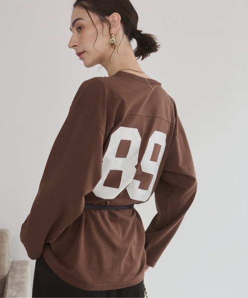 ANGIE tシャツ ナンバリング フットボール ロンT レディース