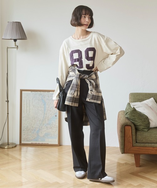ご購入用 COLONY No.2 ナンバリング フットボール Tシャツ ロンT ANGIE tシャツ ナンバリング フットボール ロンT レディース