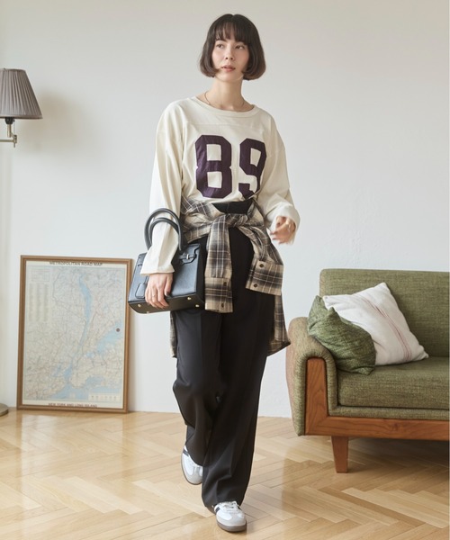 ANGIE tシャツ ナンバリング フットボール ロンT レディース