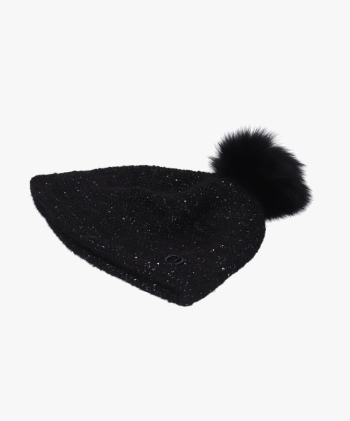 美品　Chapeau d' O グレー ニット帽　モヘア Chapeau d' O（シャポードオー） ニット帽 ニットキャップ Spangle