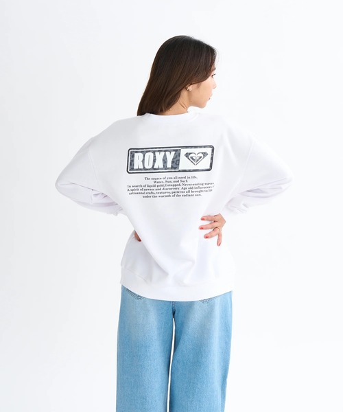 トレーナー スウェット SQUARE LOGO PULL OVE /ロキシー速乾ロゴバックプリントクルーネックスウェットトレーナー レディース