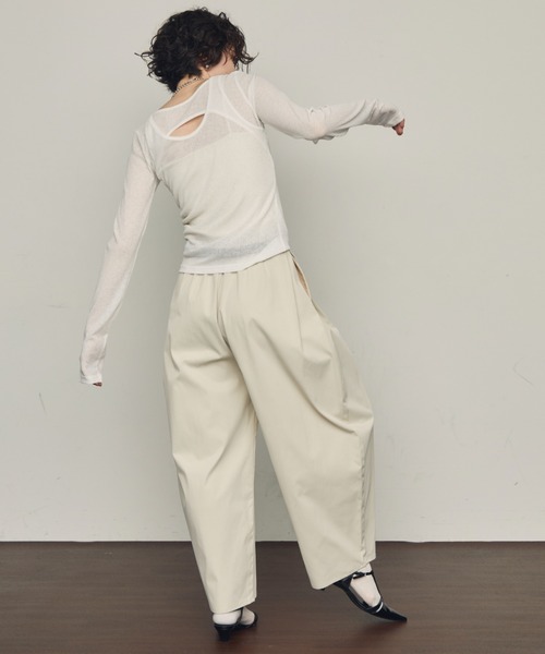 Trish(トリッシュ) tシャツ シアーテレコレイヤード風2WAYプル Trish(トリッシュ) tシャツ シアーテレコレイヤード風2WAYプル
