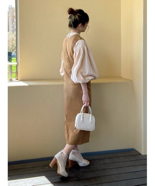 「L.H.P」 ノースリーブワンピース FREE ベージュ レディース_画像4