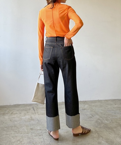 [LIAN] Denim брюки SMALL индиго голубой женский 