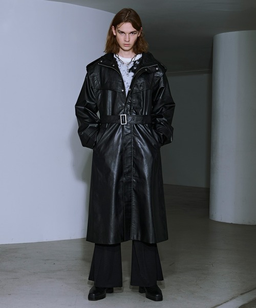 Ellno Loset（エルノロゼット） トレンチコート コート ハイネック合皮