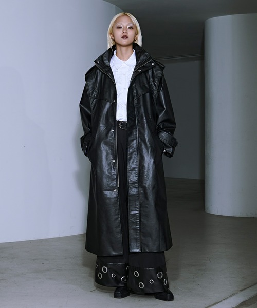 Ellno Loset（エルノロゼット） トレンチコート コート ハイネック合皮