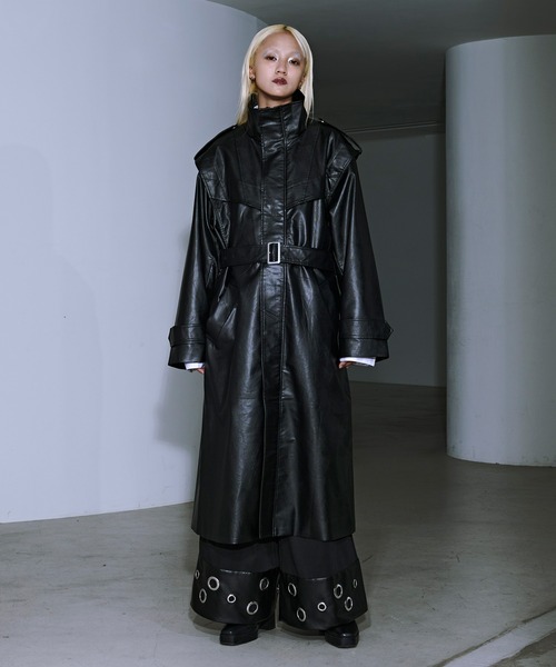 Ellno Loset（エルノロゼット） トレンチコート コート ハイネック合皮