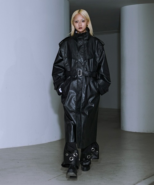 Ellno Loset（エルノロゼット） トレンチコート コート ハイネック合皮