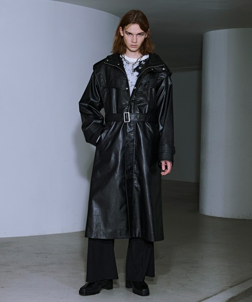Ellno Loset（エルノロゼット） トレンチコート コート ハイネック合皮